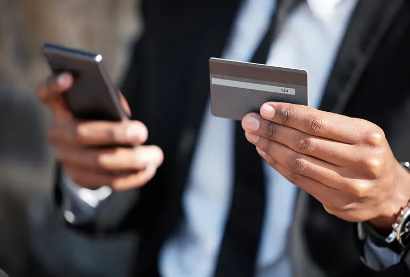 payment man pays online with a credit card